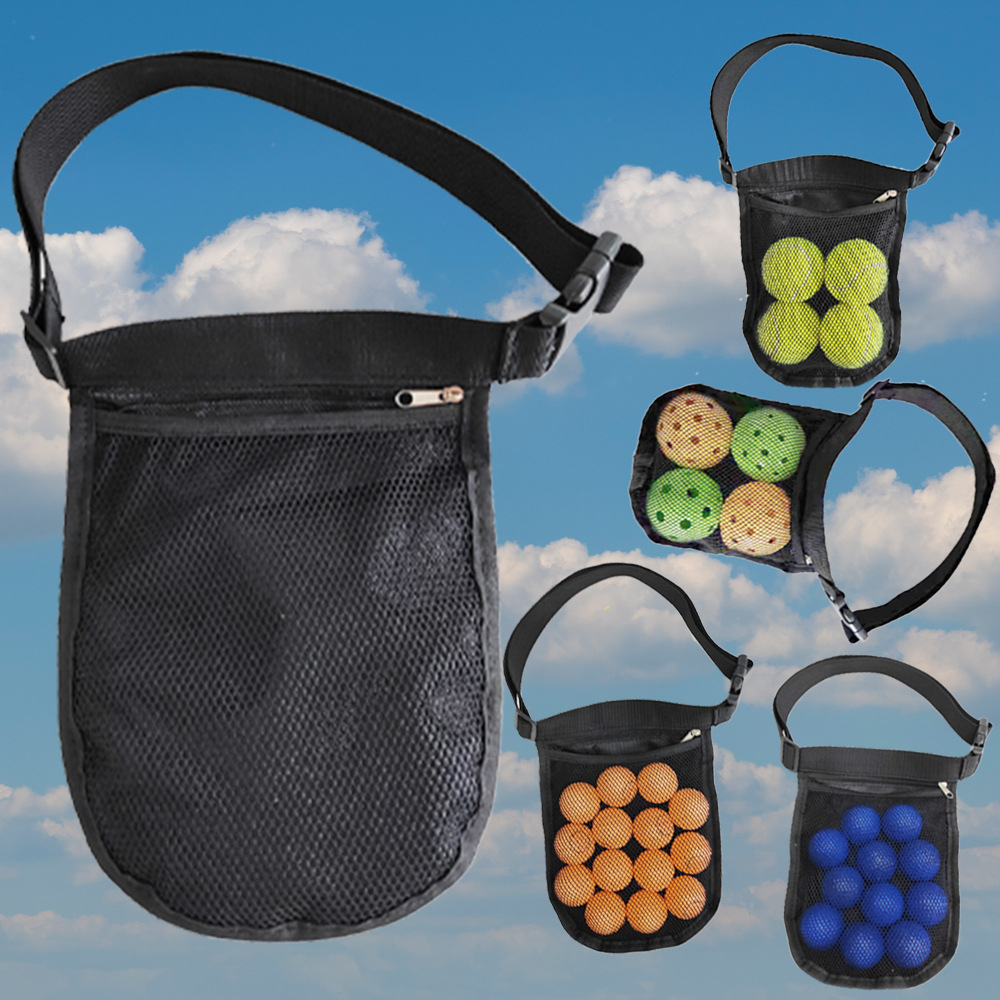 Tennis Bags Sports Fanny Pack, Storage Bags, Ball Bag, Tennis Ball Pickleball Bag Portable, Large-capacity Ball Pickup, Storage Pocket, Single Practic