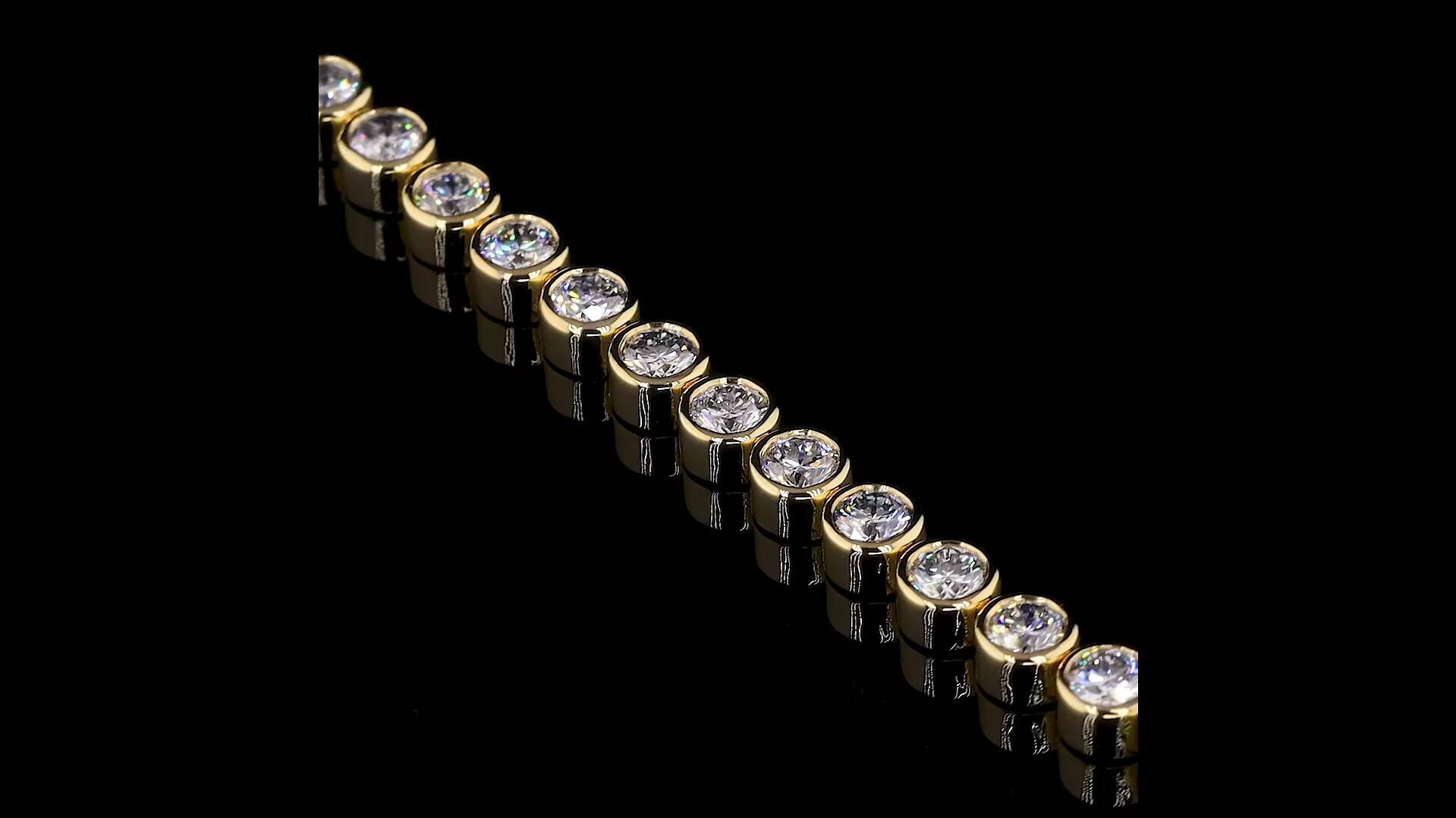 Bezel Lab Created Diamond Tennis Bracelet 18K Solid Gold IGI Certified Sustainable Luxury Jewelry Custom Length Options