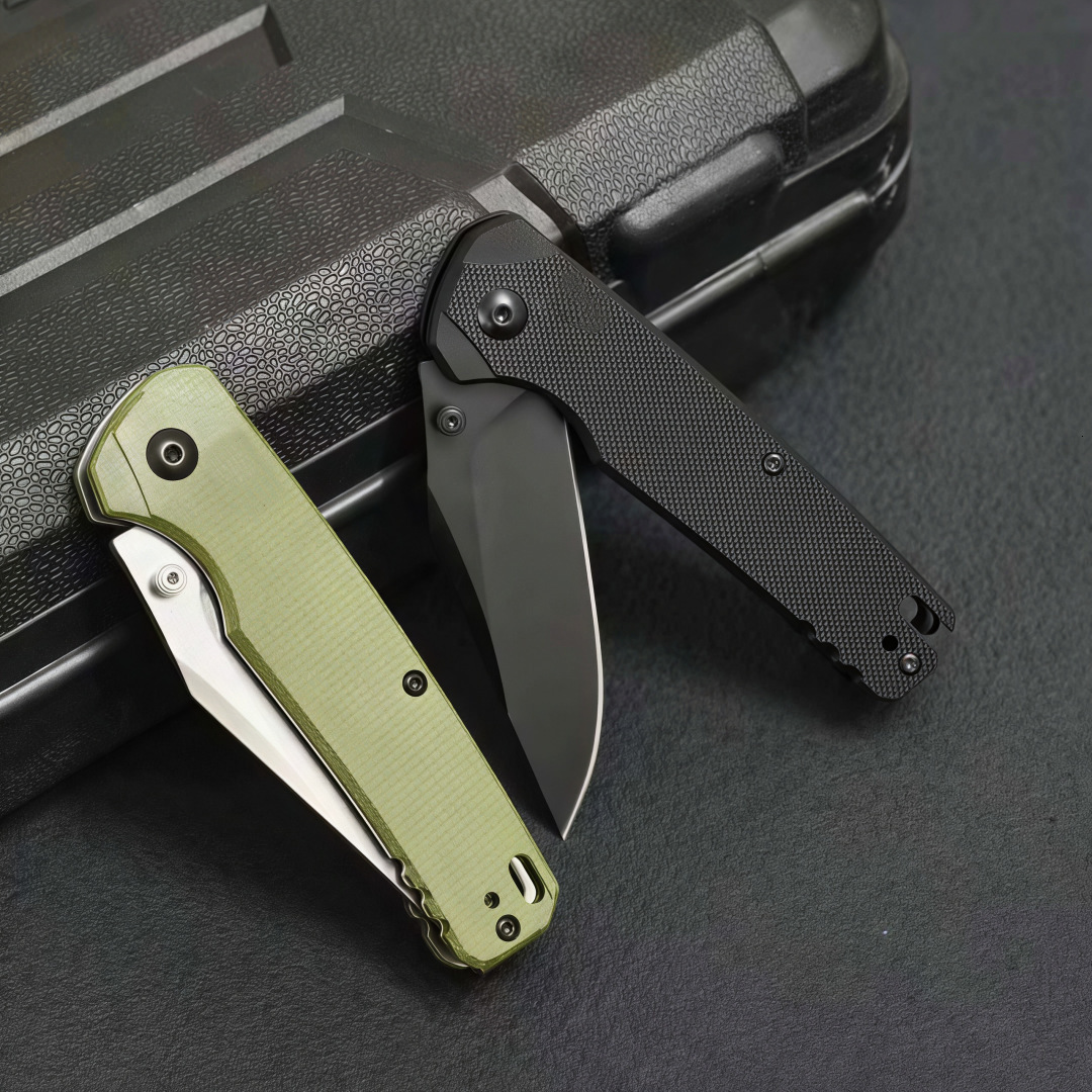 New High Quality 6106 Folding Belt Knife 8Cr13Mov Blade G10 Handle Jungle Hiking Fishing Knife Carrying Outdoor Camping Knife