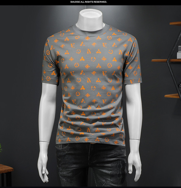 Free shipping 2026 summer new trendy printed design men's T-shirt fashionable casual round neck short sleeved size m-5xl hot sale