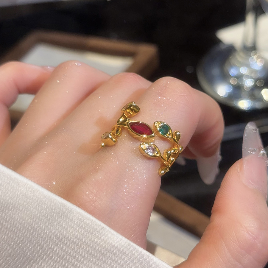 Exquisite ultra-shiny zircon flower fashion open elegant palace-style index finger ring, light luxury high-end jewelry for women - view 5