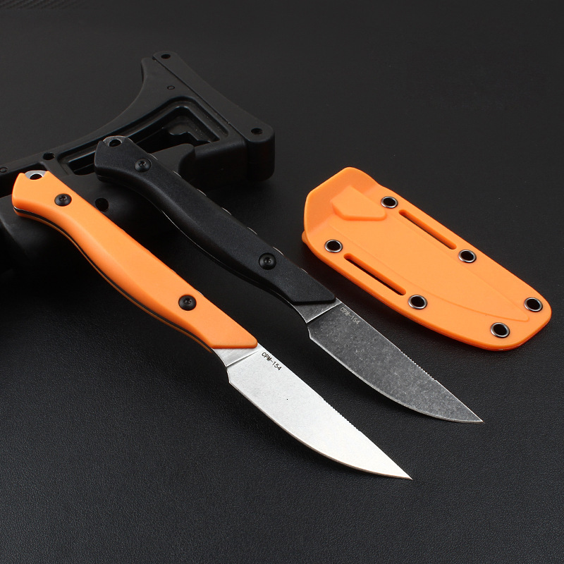 BM 15700 Flyway Fixed Blade Stonewashed Hunting Knife with Nylon Fiber Handle and Sheath. Outdoor Camping Tactical Survival Tool