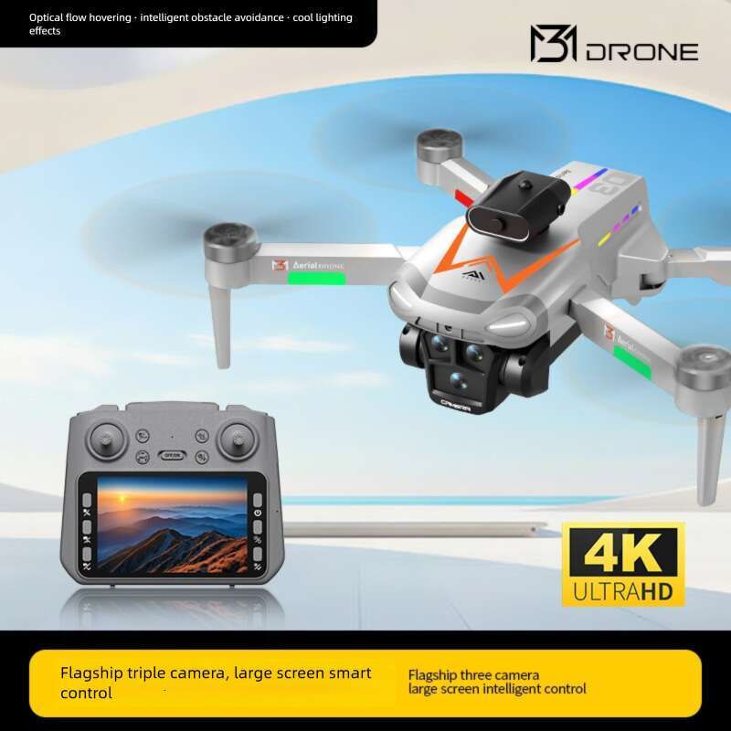 Famous Brand M Drone Inch Large Screen Brushless Long Battery Life Intelligent Obstacle Avoidance HD Aerial Photography Remote Control Aircraft Toy CK
