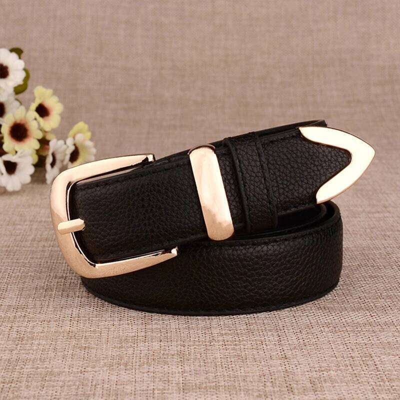 Fashion Women Genuine Leather High Quality Gold Buckle Best Matching Dress Jeans Belts for Lady LB2146 26H0427