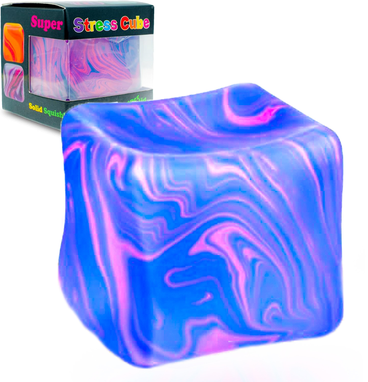 Needoh nice cube Fuzz Ball Stress Reliever Fidget Tool Jelly Squeezing Toy Jellyfish Shape Swinging Tentacles Bring Sensory Fun Parent Child Interacti