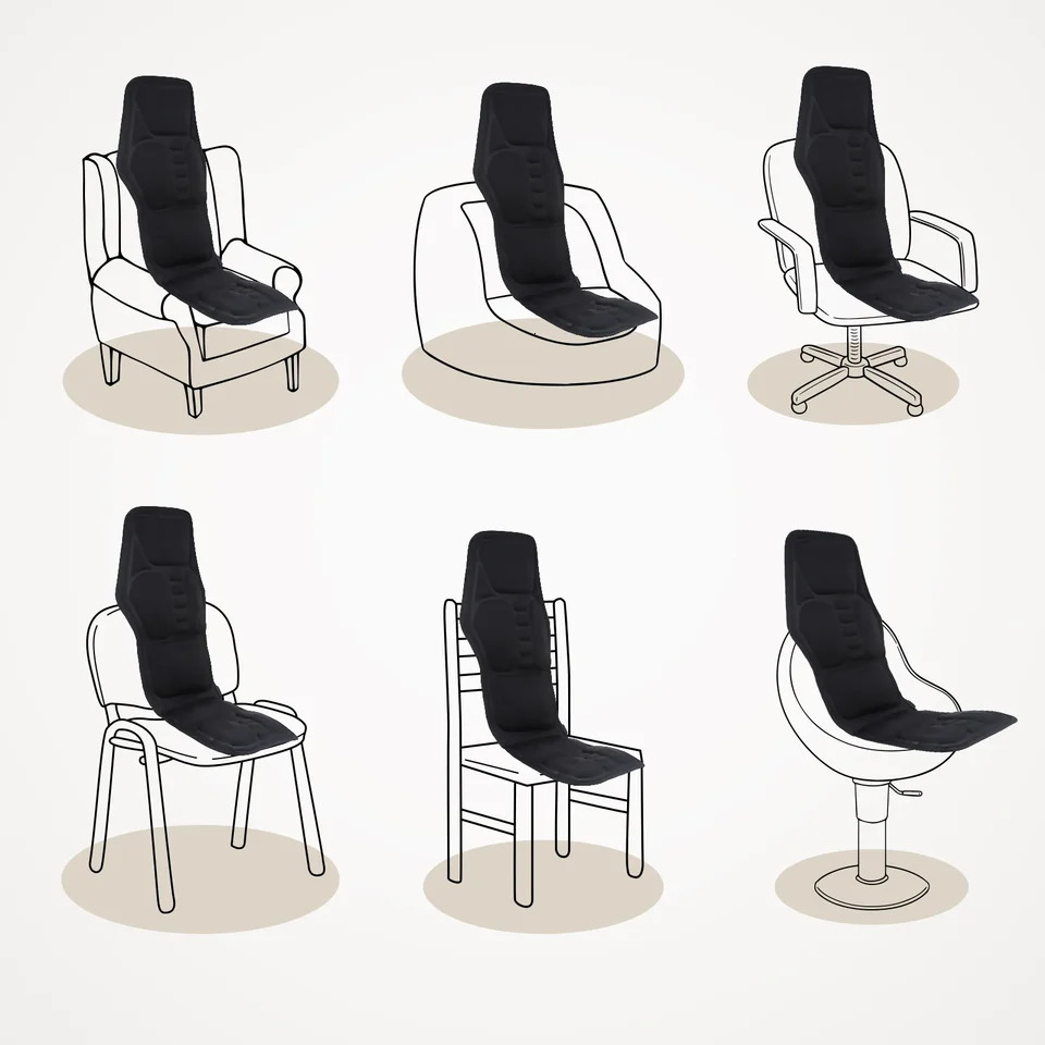 Electric Back Massager Infrared Full-Body Massage Chair Cushion Heating Vibrator Car Home Office Lumbar Neck Mattress Chair Mat 260427 - view 7