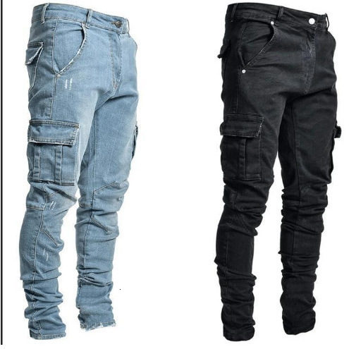 Cargo Pants Men's High Street Hip-hop Personality Trendy Overalls Casual Pants Jeans Man baggy pants fitting Trousers y2k 240127
