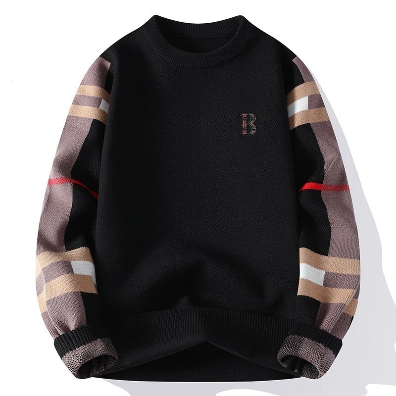 Autumn Winter Sweater Men's Stylish Round Neck Thickened Base Trendy Knitwear Casual Youth Warm Knitted Top - view 6