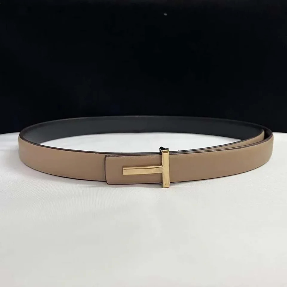 25mm Womens Belt ner Reversible Genuine Leather Belt For Women T Buckle Belt Female Jeans Dress Belt 260427