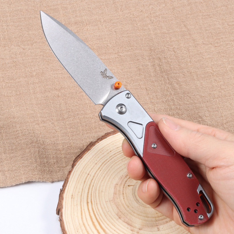 New BM 535-9 Outdoor Pocket Folding Knife S90V Blade Red G10 Handle EDC Hiking Camping Hunting Cutting Survival Tool Gifts for Men