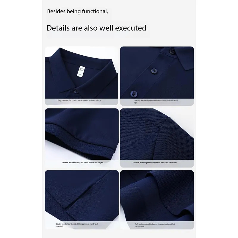 Men's designer Polo shirt - high-quality, lightweight, anti-wrinkle, suitable for outdoor travel and leisure activities.