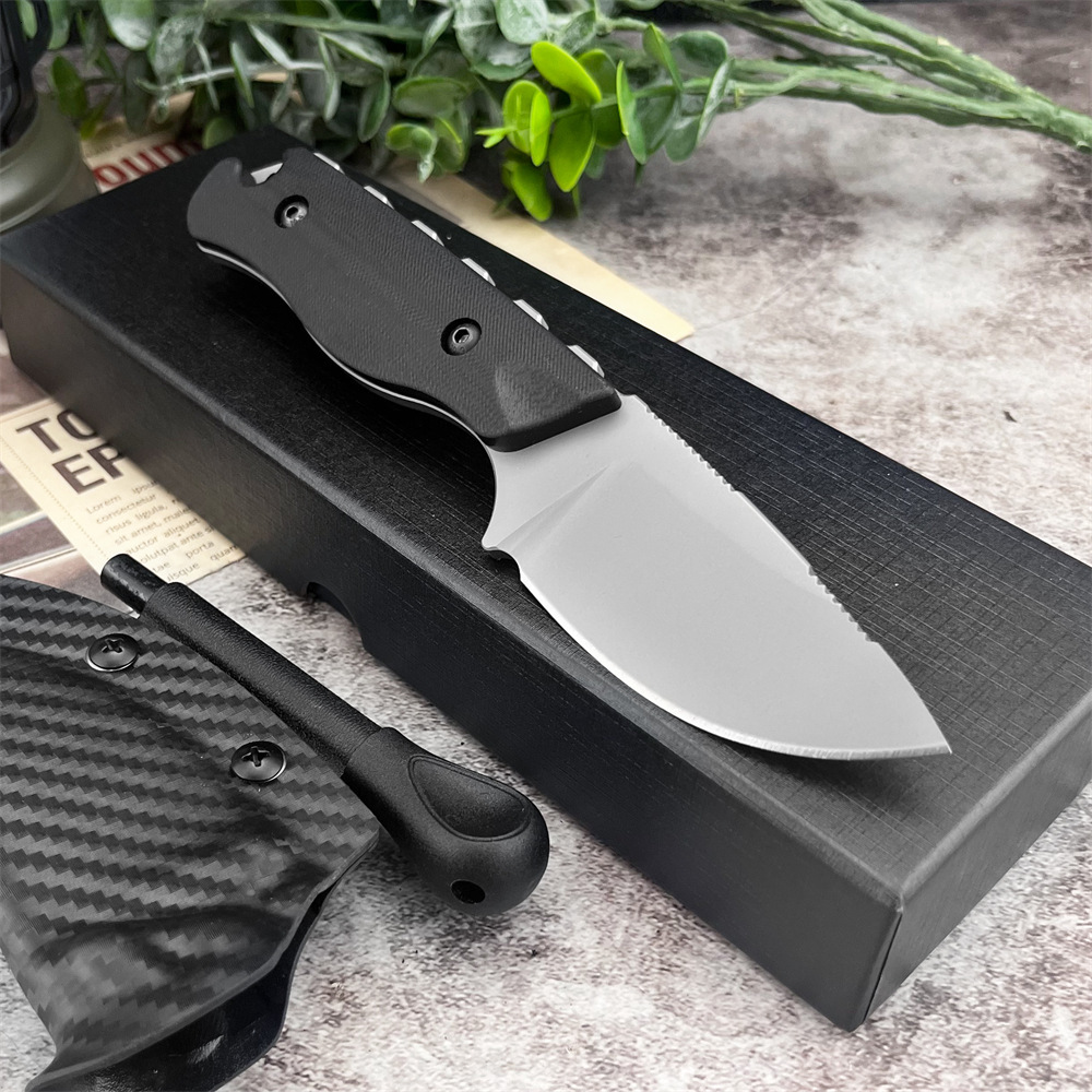 BM 15017 with K-shield Small Straight Knife 8Cr13Mov Blade G10 Handle High Hardness Portable Self-defense Tactical Knife