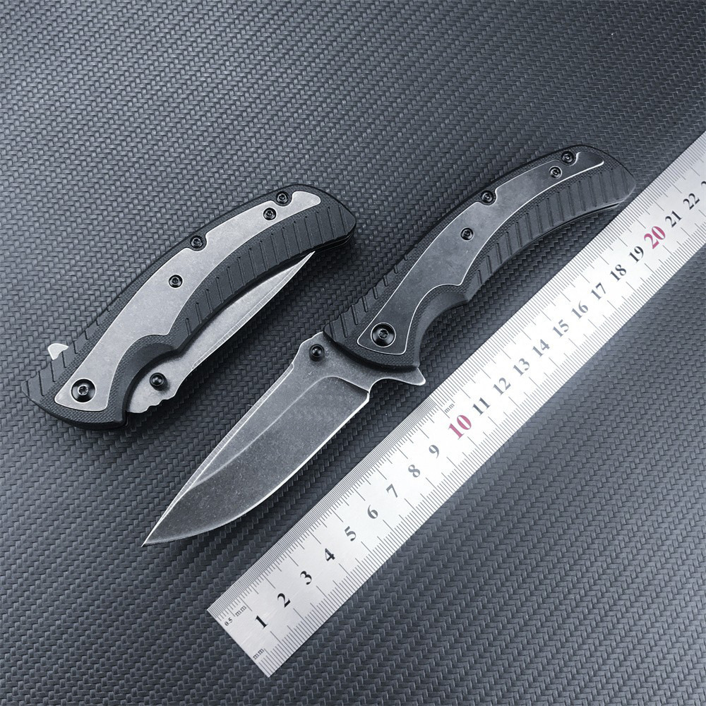 KS1312BW Tactical Folding Knife Survival Rescue Tool Knife Nylon Fiber Inlaid 420 Steel Handle Camping Hunting EDC Folding Knife