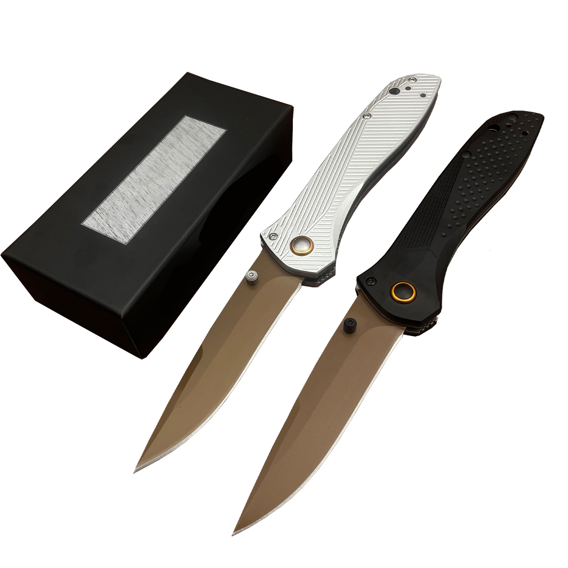 BM710 folding knife, aviation aluminum handle Aixs lock gold-plated titanium blade, holiday gift, knife enthusiast collector