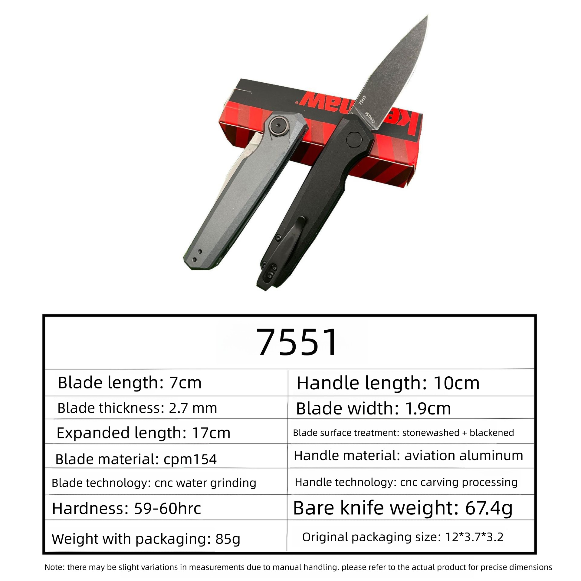 New 7551 Outdoor Camping Folding Knife CPM-154 Blade Aluminum Alloy Handle Pocket Survival Tactical Hunt Utility Knives EDC Tool