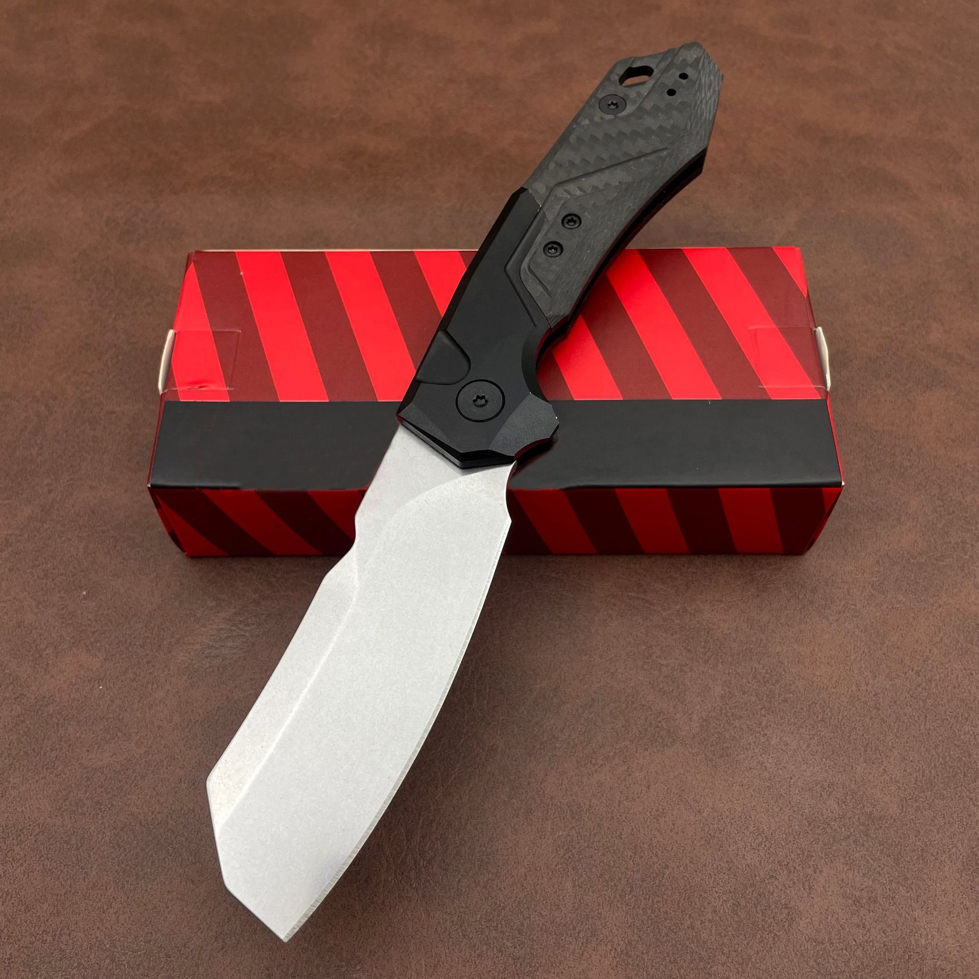KS 7850 Outdoor Pocketknife Blackwash CPM154 Blade Hunting Folding Knife Combat Survival Tools Hard Cutting Tools EDC Men's Gift