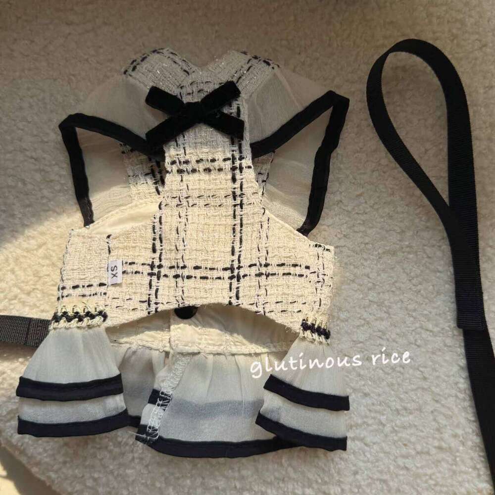 Luxury Harness For Chihuahua Small Puppy Dog Leash And Collar Set Pet Outside Walking Vest Dress Cat Animal Accessories Designer Bamubi