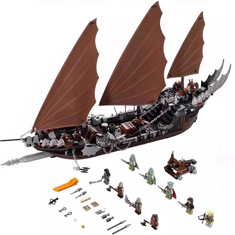79008 The Lord of the Rings Series - The Return of the King - Ghost Pirate Ship Ambush Battle - Sailboat Building Blocks