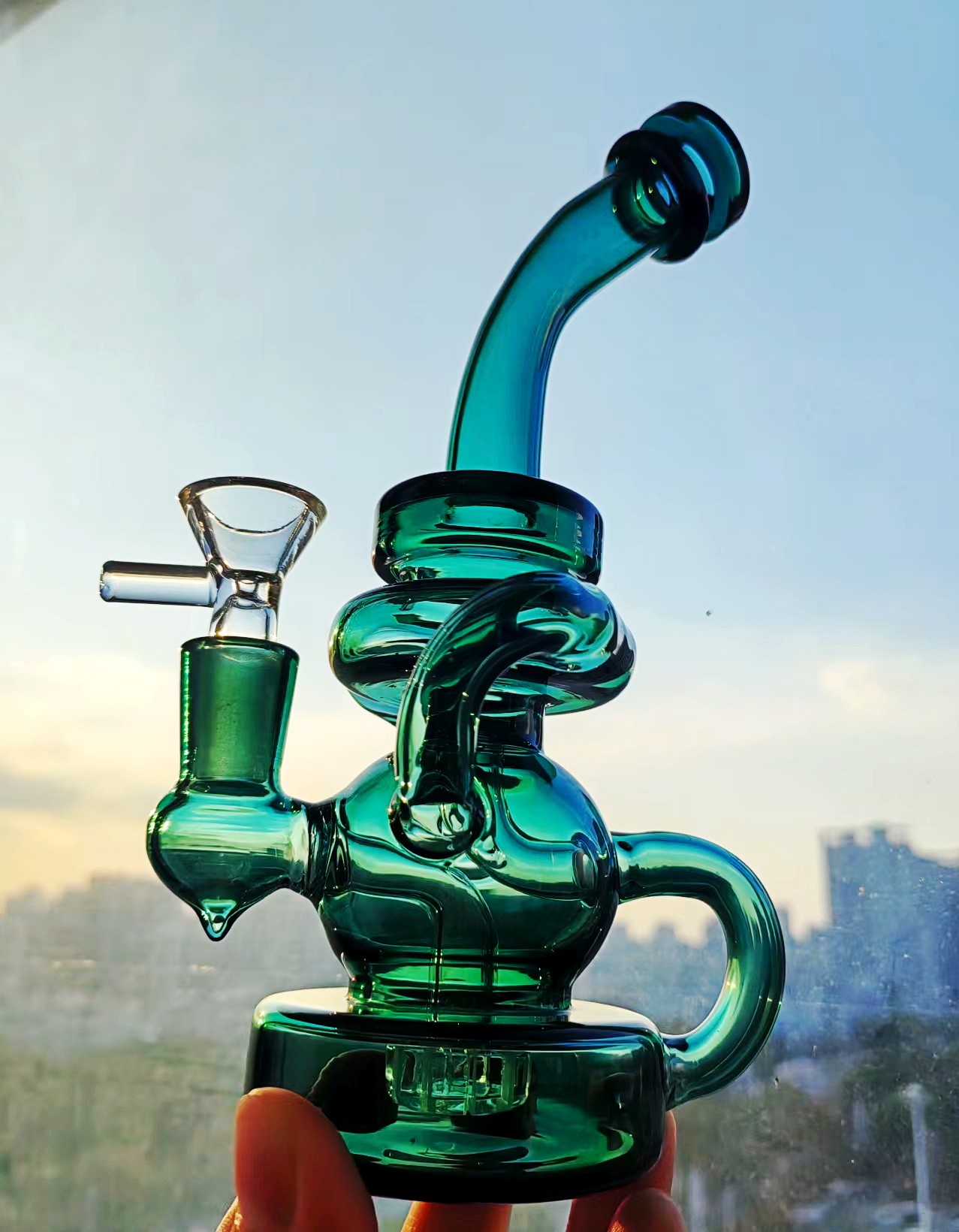tall swirly Glass Oil Burners Pipes Balancer Water Pipe smoking hookahs bongs red blue green recycler oil pink 14mm