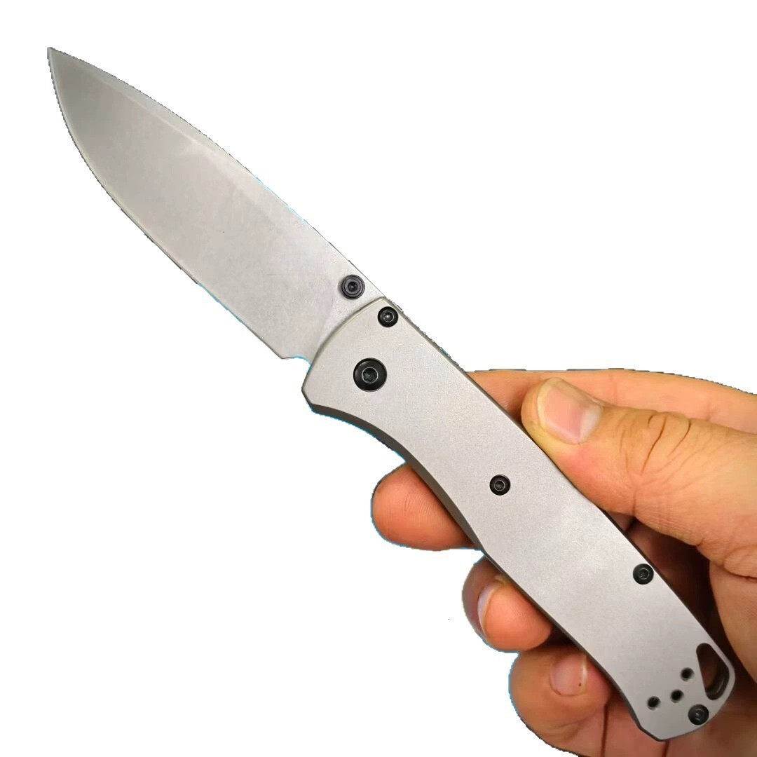 BM Mini 533-TI Damascus Titanium alloy Handles Bugout Folding Knife Outdoor camping hunting pocket EDC utility KNIVES