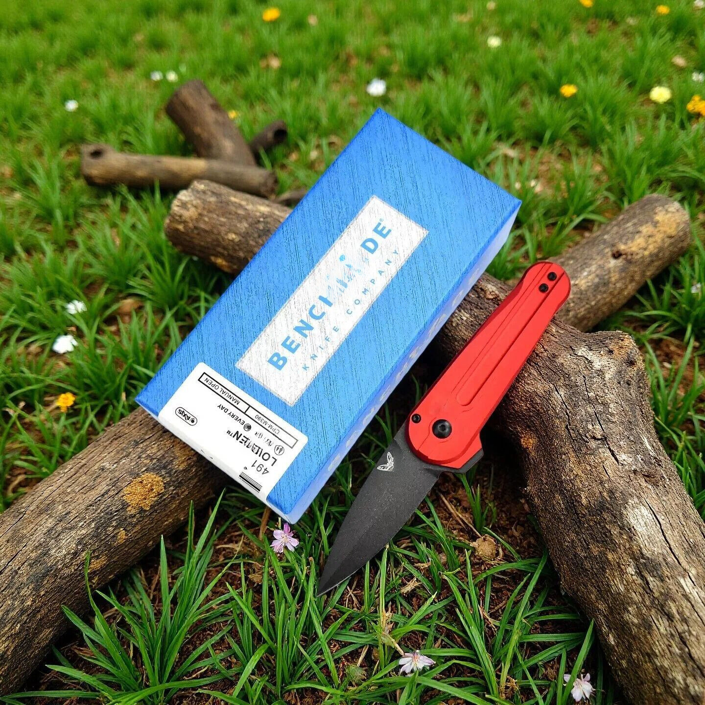BM 491 Bugout AXIS Folding Knife Aluminum Handle Pocket Flipper Knife Assisted Manual Open Outdoor Camping EDC Fishing Multitool