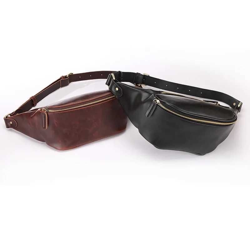 Men Waist Bag PU Leather FAshion Sports Shoulder ChEST Bag Cycling Travel Purse Mens Mobile Phone Waist Bag Zero WalletT260427