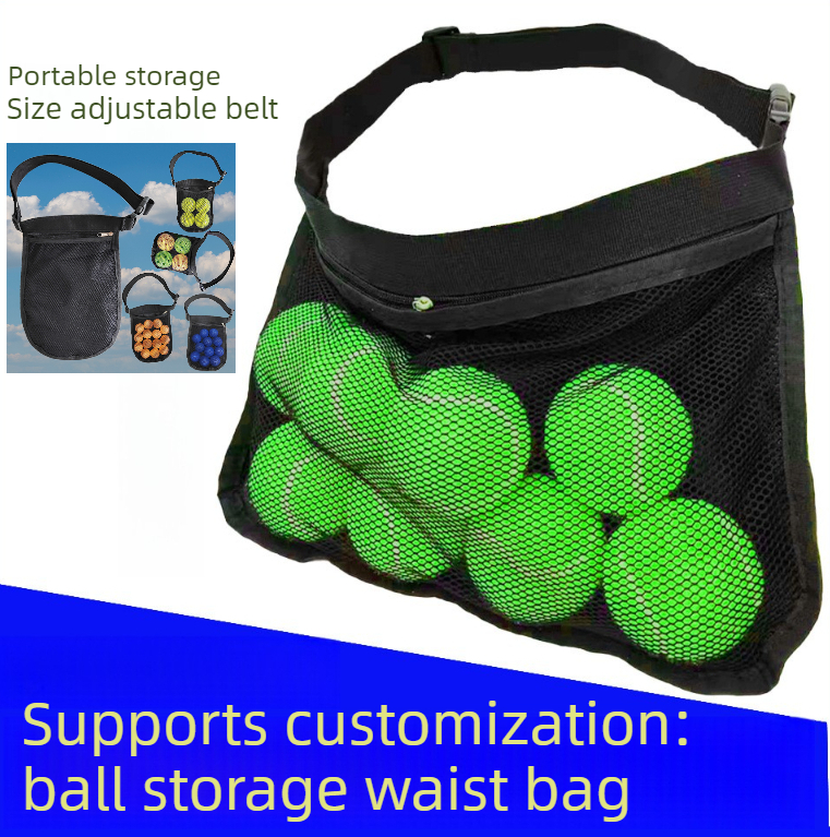 Tennis Bags Sports Fanny Pack, Storage Bags, Ball Bag, Tennis Ball Pickleball Bag Portable, Large-capacity Ball Pickup, Storage Pocket, Single Practic