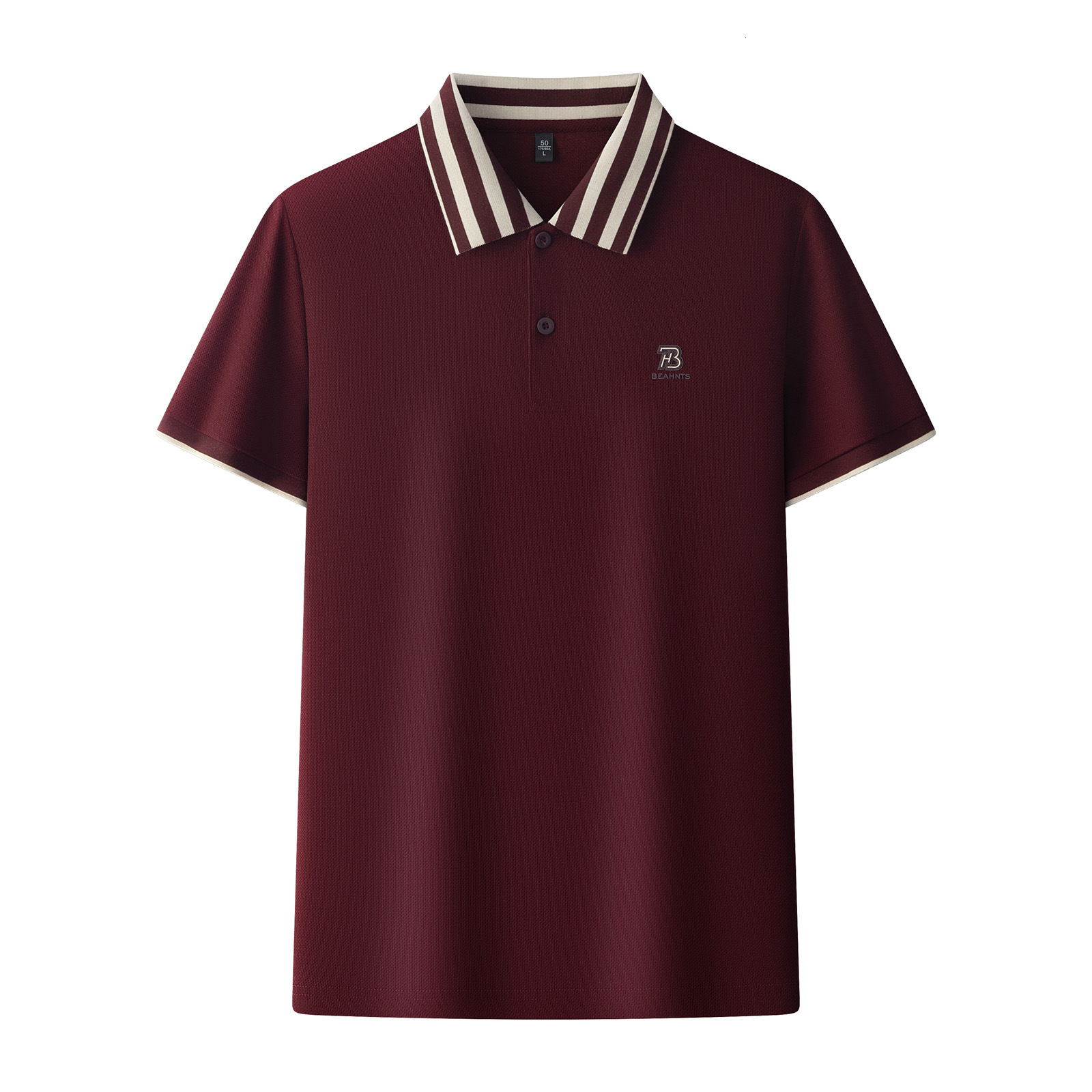 High End Business And Leisure Lapel Designer Polo Shirt Light Luxury Buddha Rib Double-sided Pearl Cotton Middle-aged And Young Half Sleeved Slim Fit 