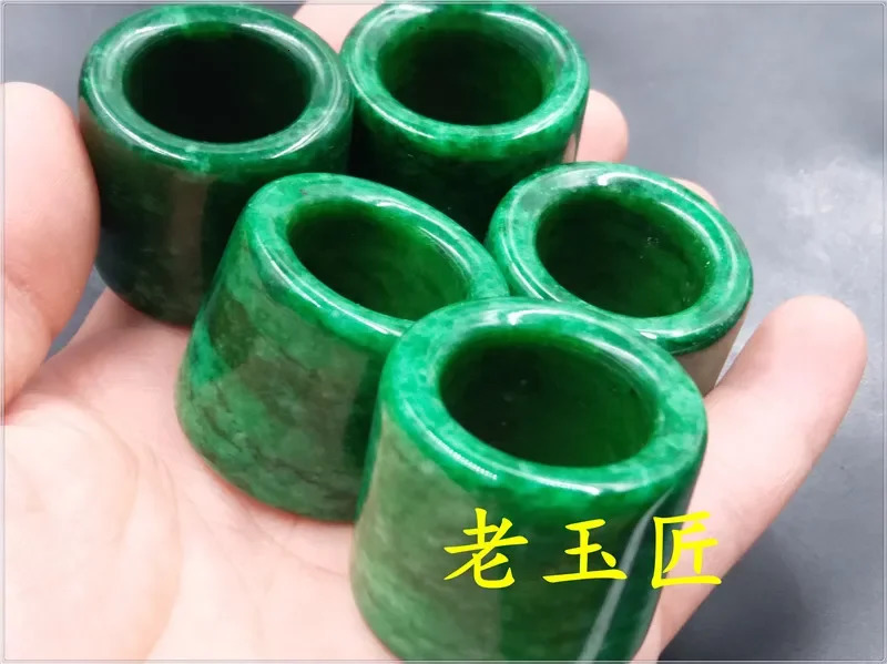 Natural Green Jade 22MM Ring Jadeite Amulet Fashion Chinese Charm Jewelry Hand Carved Crafts Luck Gift Men 260427 - view 5