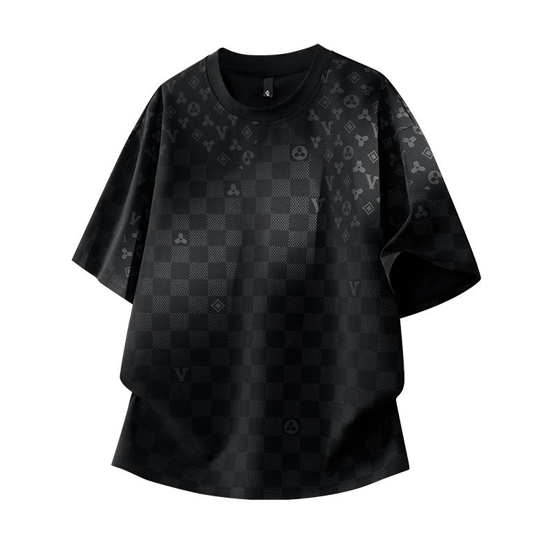 Free shipping fashion menswear 2026 summer new collection versatile printed design casual loose fit trendy short sleeve T-shirt