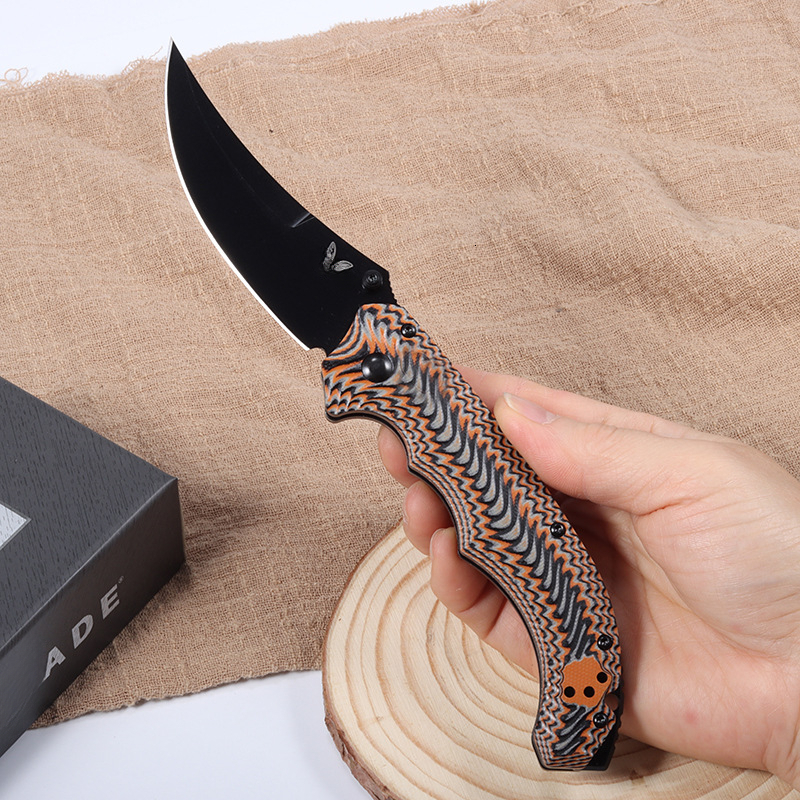 BM Mini Bedlam 865 Tactical Folding Claw Knife D2 Blade G10 Handle Portable Outdoor Utility Knife with Hunting Function