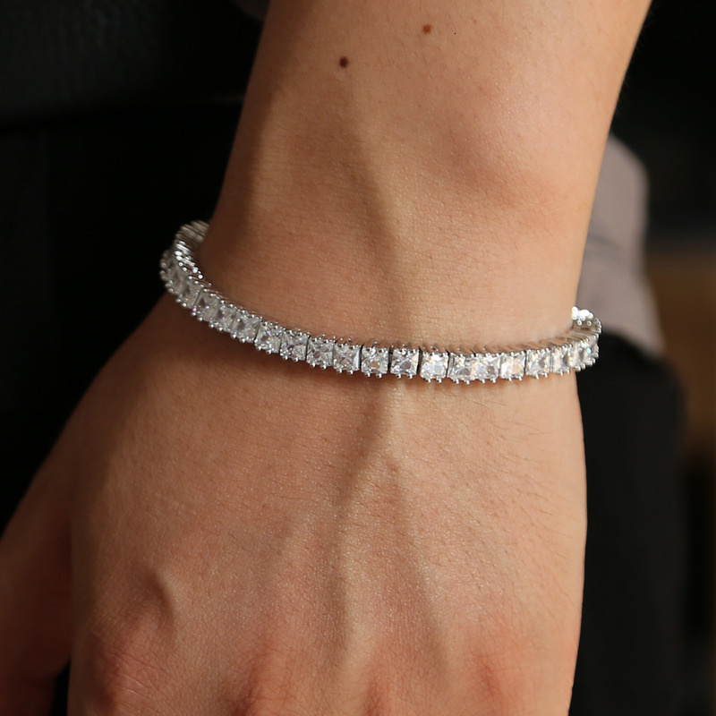 Full Diamond For Men Women Cz Tennis Bracelet Round Square Cut Iced Out Hip Hop Fashion Jewelry Gift - view 3