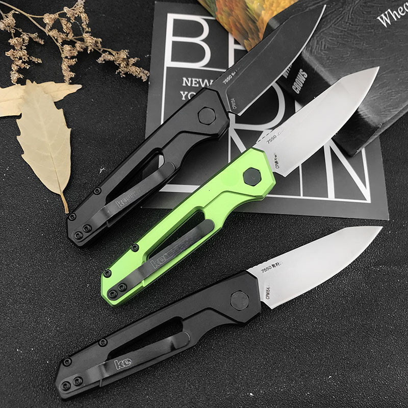 7550 Folding Knife High-Hardness 8Cr13Mov Blade T6 Aviation Aluminum Handle Practical Outdoor Camping Self-Defense EDC Tool