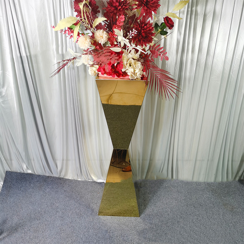 Wedding Table Centerpieces Stainless Steel Flower Stands Vases Road Lead Party Decoration