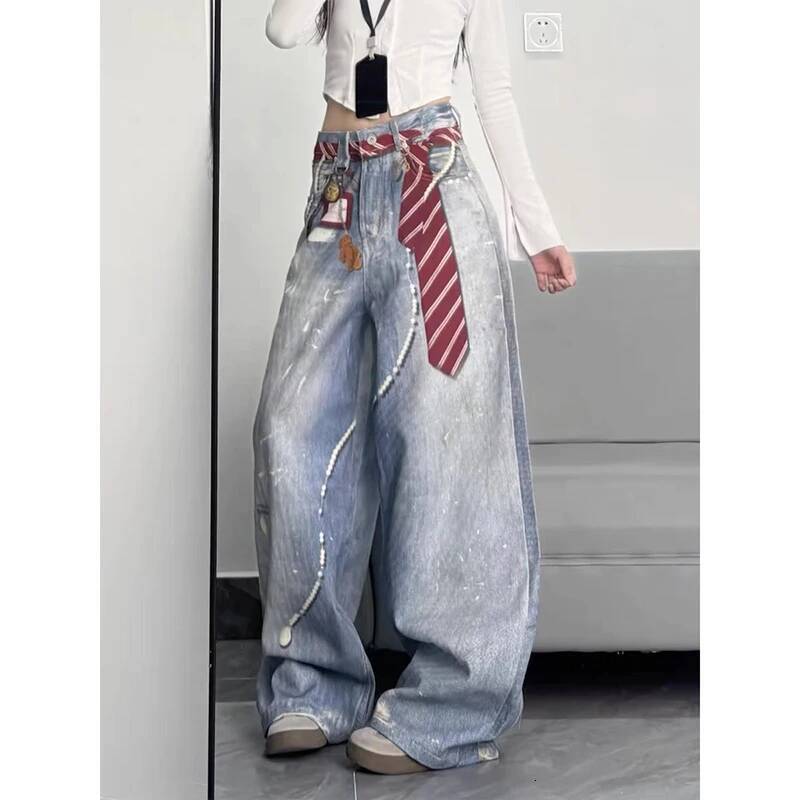 YIBASHU Women Baggy Y2k Jeans Japanese 90s Style Streetwear Boyfriend Jean Pants Vintage Harajuku Oversize Denim Trousers Autumn dongdumaoyi