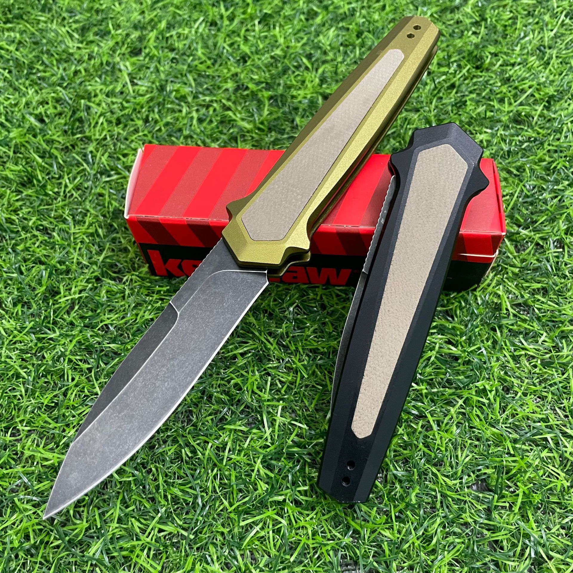 KS7950 outdoor folding knife D2 steel camping hunting survival knife aluminum handle EDC utility tool