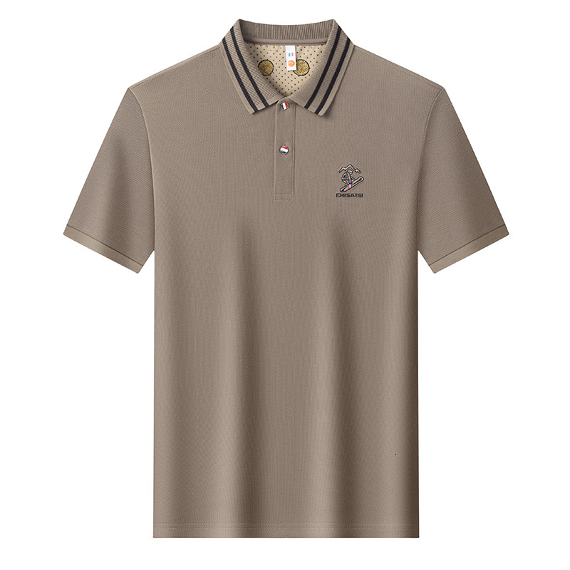 Summer Business And Leisure Pure Cotton Designer Polo Shirt Short Sleeved Mens Lapel Embroidered Half Sleeved T-shirt Mens Silk Cotton Top