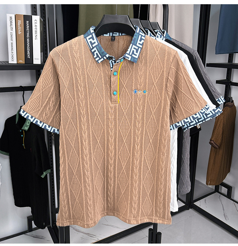 New Fashionable Short Sleeved Designer T-shirt For Men In Summer And Autumn Embroidered Pattern Color Blocked Jacquard Top Outdoor Casual Top