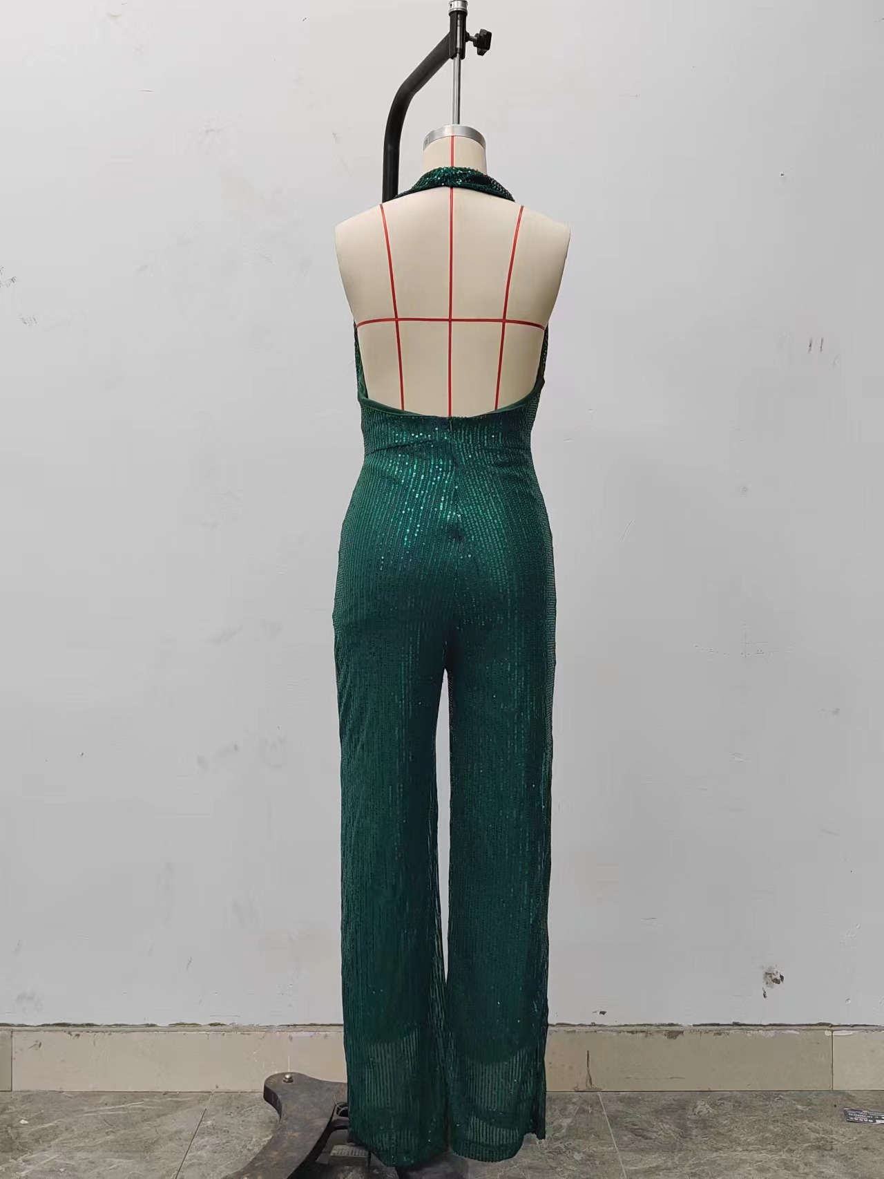 Women's Jumpsuits Summer Fashion New Style Jumpsuit Women's Vacation Wear Sleeveless Halter Sequined Jumpsuit for Women Party