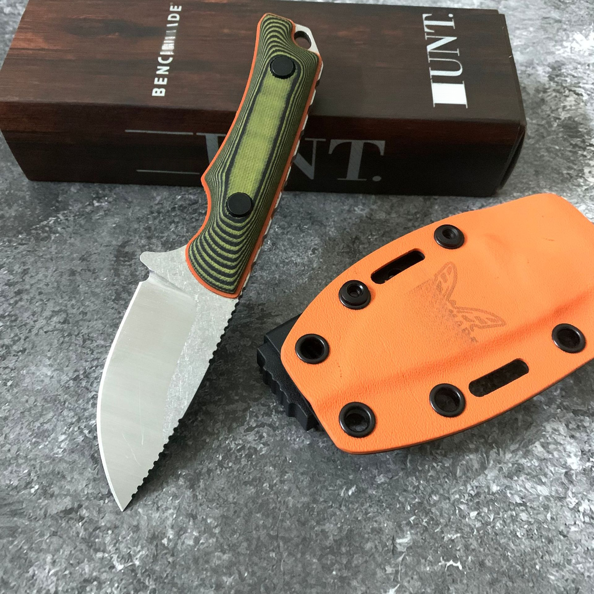 BM 15017 Fixed Blade Knife D2 Blade Drop Point G10 Handle Self-defense Outdoor Tactical Camping EDC Tool with K Sheath