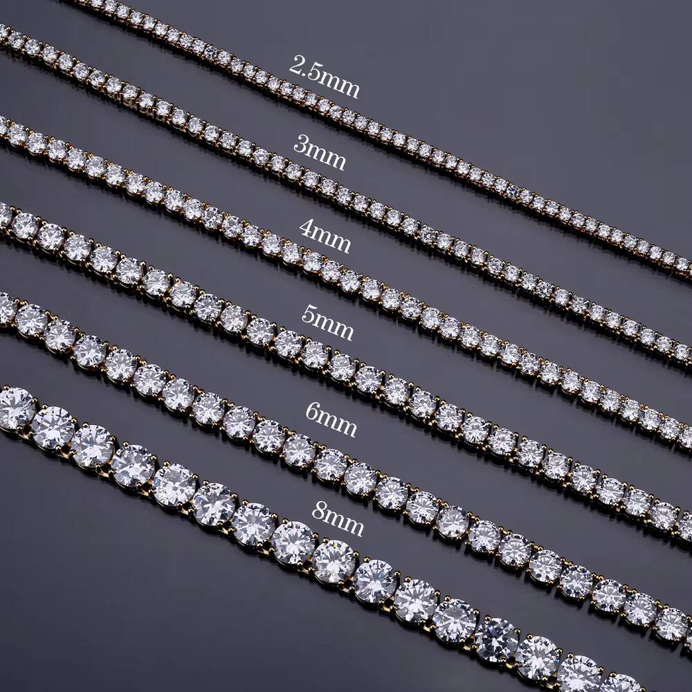 Cheapest Price Tennis Chain Necklaces Iced Out Hip Hop Fine Jewelry 3-6mm 925 Silver Moissanite Tennis Chain