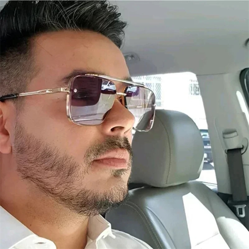 Dita Flight 006 Men's Casual Gradient Square Pilot Sunglasses, PC Frame for Travel