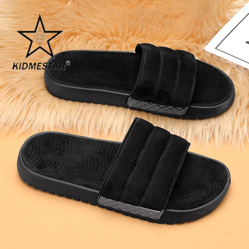 KIDMESTAR Men's Casual Flat Sole Shoes, Embossed Leather-Style Flip-Flop Slippers with PU Upper, Canvas Lining, Animal Print Appliques, Extra-Wide Fit - view 8