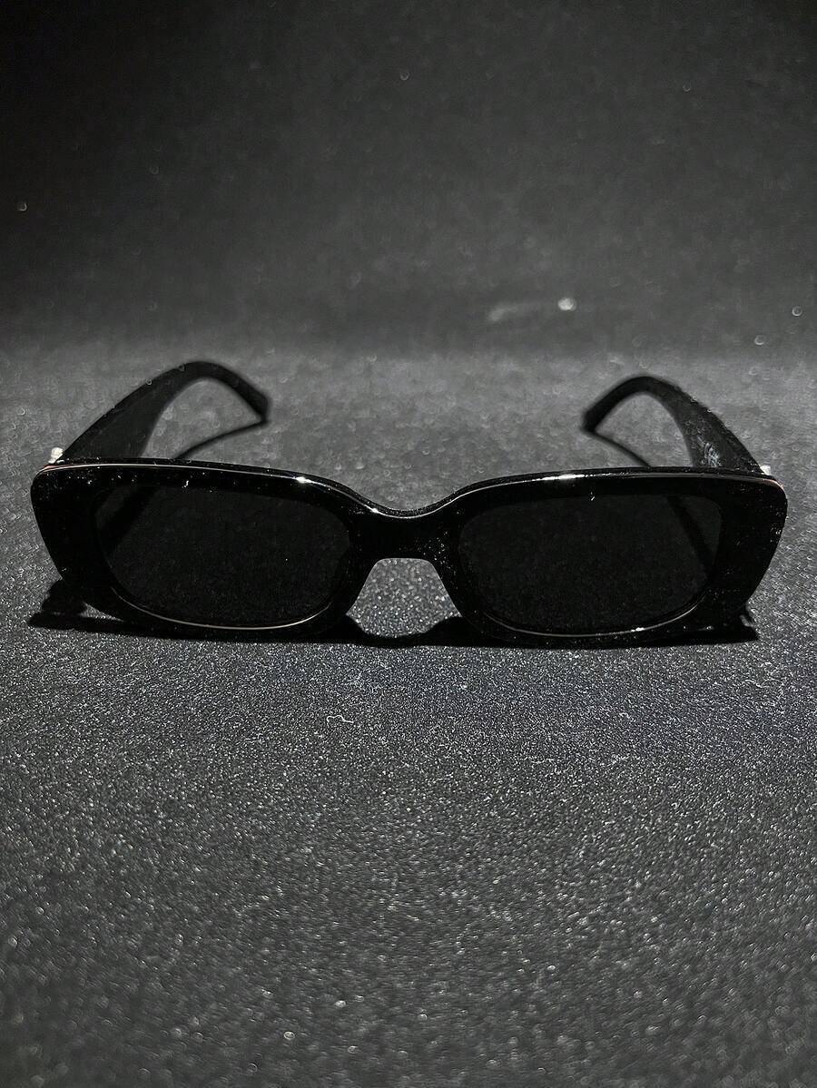 1 piece sunglasses with metal decoration in the shape of a cross and crystal heart, small square frame, colored lenses, classic vintage fashion style,