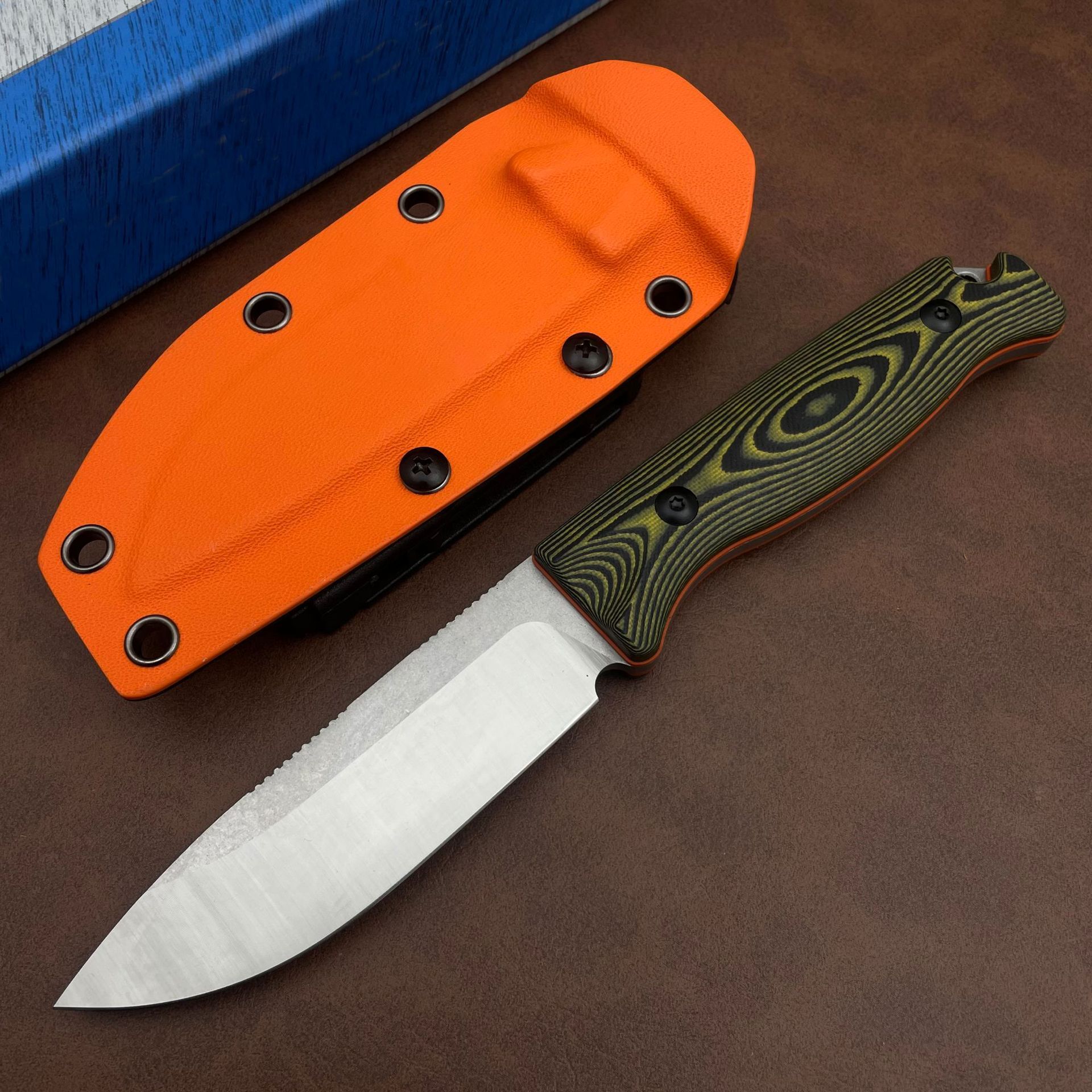 BM 15002 Wilderness Survival Straight Blade Pocket Knife with Sheath Hunting Combat Tools Bushcrafter Outdoor Gift Knives