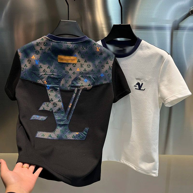 2026 Designer's New Fashionable And Versatile Unisex Casual T-shirt New Round Neck Short Sleeved Youth Trend Light Luxury