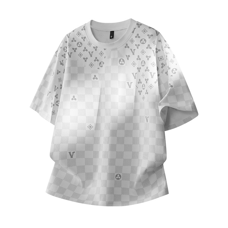 Free shipping fashion menswear 2026 summer new collection versatile printed design casual loose fit trendy short sleeve T-shirt