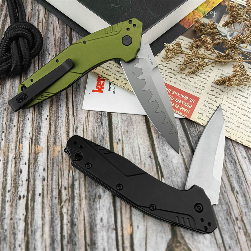 KS 1812 Outdoor folding knife D2 Steel aluminum handle Survival Portable Field knives Camping equipment knives Cutting Tool
