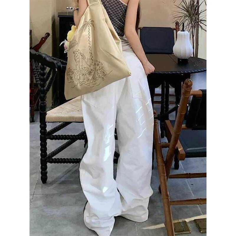 Women Blue Goth Y2k Baggy Harajuku Vintage Denim Trousers Japanese 2000s Style Grunge Bent Knife Jeans Pants Clothes 2025 dongdumaoyi