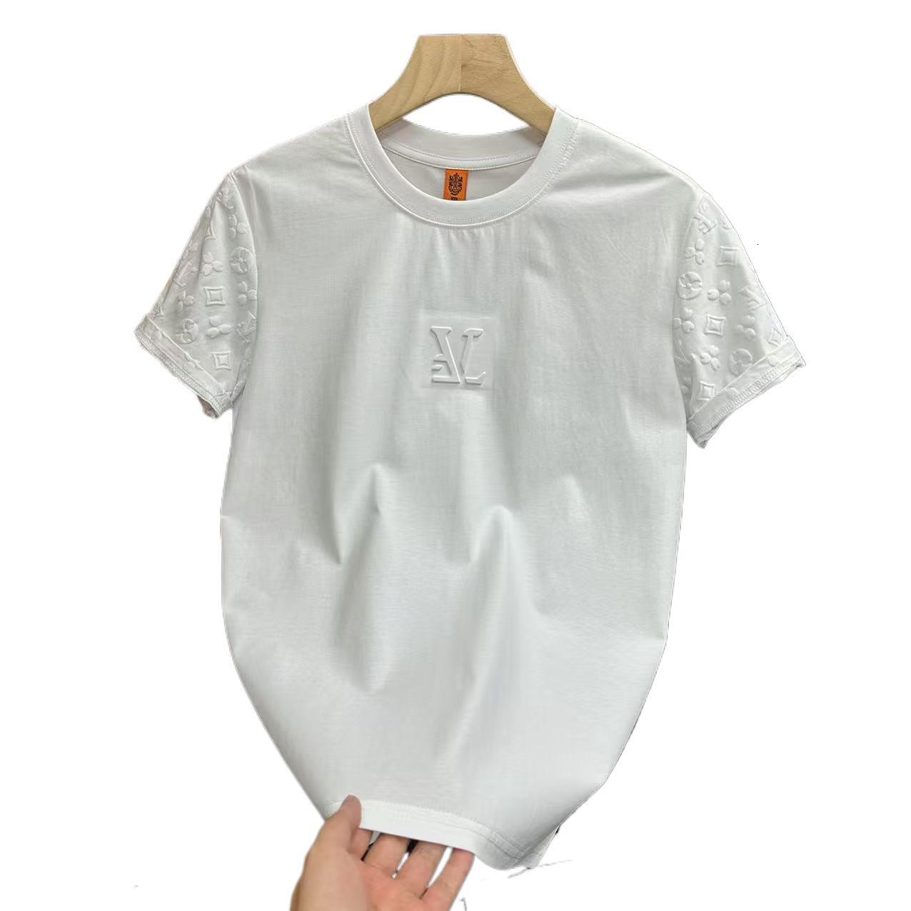 Summer Men's Light Luxury Slim Fit Designer Short Sleeved Trendy Brand Casual Fashion Printed Half Sleeve Comfortable Breathable Quick Drying Dai